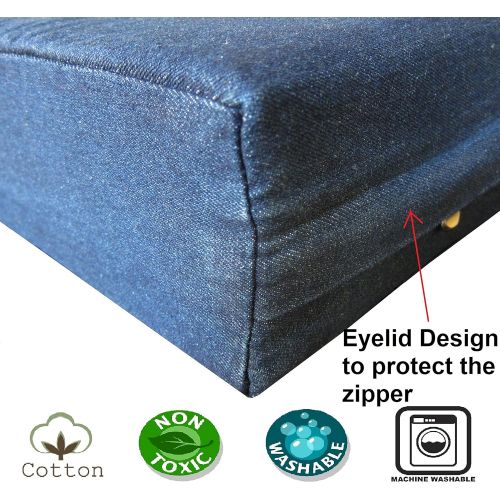  Dogbed4less Premium Orthopedic Memory Foam Dog Bed for Small, Medium to Extra Large Pet, Waterproof Internal Liner with Durable Denim Cover and Bonus External Case