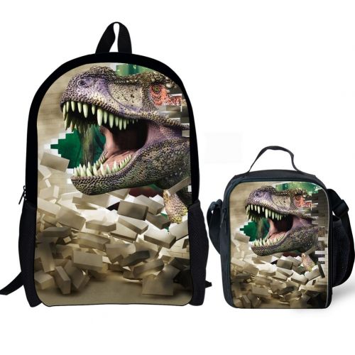  Doginthehole doginthehole Dinosaur Print Backpack One Set 2 Piece Boy Girls Shoulder School Bags