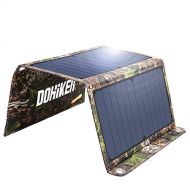 [아마존핫딜]Dohiker DOHIKER - Solar Ladegerat14W Solar Panel mit Dual USB Ports ( Tragbares Ladegerat fuer iPhone XS iPad Kindle Lautsprecher faltbares Ladegerat fuer Aktivitaten im Freien Camping Wand