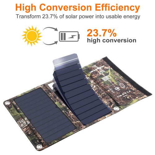  [아마존 핫딜]  [아마존핫딜]Dohiker DOHIKER - Solar Ladegerat14W Solar Panel mit Dual USB Ports ( Tragbares Ladegerat fuer iPhone XS iPad Kindle Lautsprecher faltbares Ladegerat fuer Aktivitaten im Freien Camping Wand