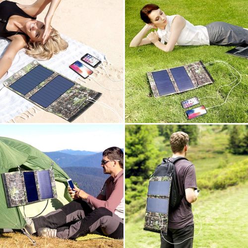  [아마존 핫딜]  [아마존핫딜]Dohiker DOHIKER - Solar Ladegerat14W Solar Panel mit Dual USB Ports ( Tragbares Ladegerat fuer iPhone XS iPad Kindle Lautsprecher faltbares Ladegerat fuer Aktivitaten im Freien Camping Wand