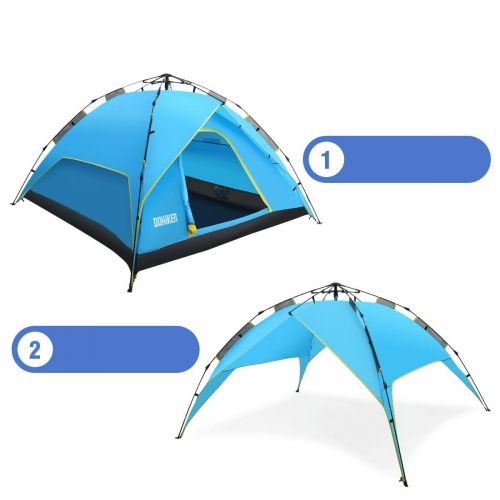  Dohiker Large 3-4 Person Pop Up Tent, Family Camping Tents, Backpack Tents, Automatic Pop Up Beach Tent Instant Portable Quick Cabana Sun Shelter,Water Resistant, Ventilated and Du