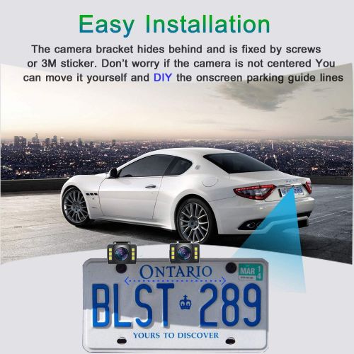  [아마존 핫딜]  [아마존핫딜]HD Wireless Backup Camera with 4.3 Inch LCD Monitor Kit, Stable Signal Transmission Rear/Front View Camera Suitable for Cars,Vans,SUVs IP69K Waterproof Guide Lines On/Off