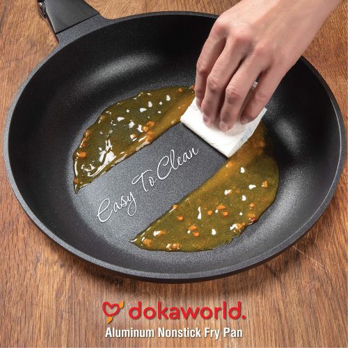  Dokaworld Frying Pan Nonstick 11 inch - Big Frying Pan - Induction Frying Pan Detachable Handle - Large Nonstick Fry Pan - Large Skillet Fry Pan - Nonstick Pan - Stir Fry Pan - Aluminum Fry