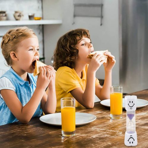  [아마존베스트]Dokpav Pack of 6 Colourful Hourglass Hourglass Game 2 min / 3 min, Kitchen Timer, Smiley Teeth Brushing Hourglass Small for Children, Sand Clock Sand Watches Egg Timer Short Timer