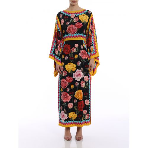  Dolce & Gabbana Rose print silk charmeuse gown