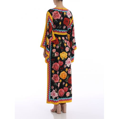  Dolce & Gabbana Rose print silk charmeuse gown