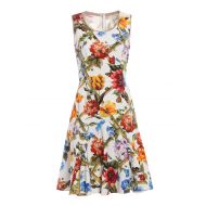 Dolce & Gabbana Flower print cotton drill dress