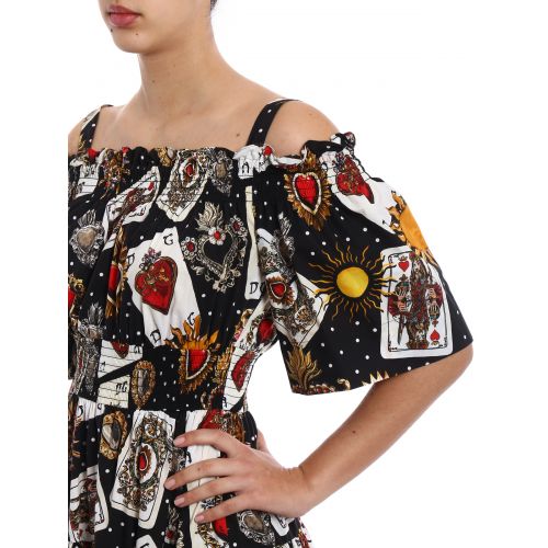  Dolce & Gabbana Playing card printed cotton dress