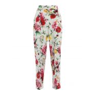 Dolce & Gabbana Floral print poplin cotton trousers