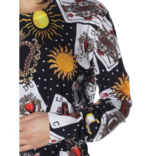  Dolce & Gabbana Printed silk crew neck sweater