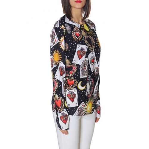  Dolce & Gabbana Printed silk crew neck sweater