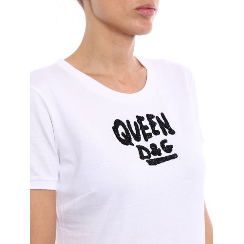  Dolce & Gabbana Queen hand embroidered white Tee