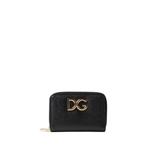  Dolce & Gabbana Black Dauphine compact wallet