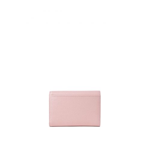  Dolce & Gabbana French flap pink leather wallet