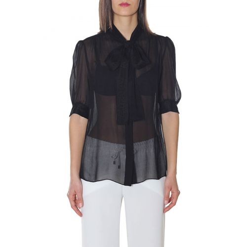  Dolce & Gabbana Sheer silk blend chiffon shirt