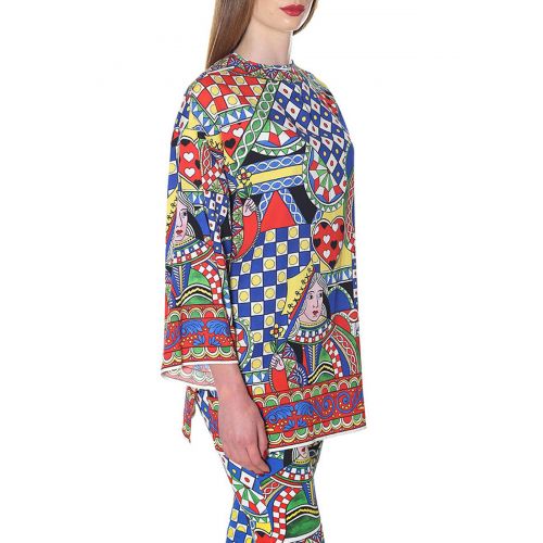  Dolce & Gabbana Printed stretch silk short tunic