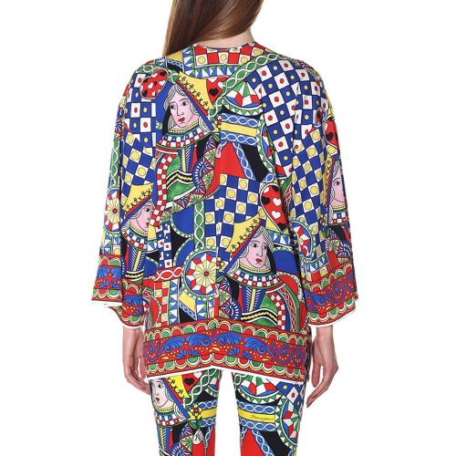  Dolce & Gabbana Printed stretch silk short tunic