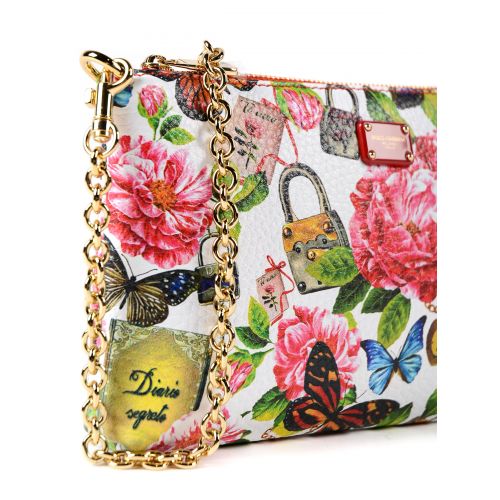  Dolce & Gabbana Floral print leather zipped clutch