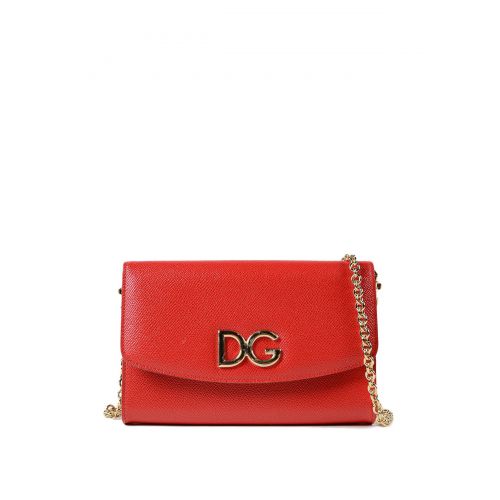  Dolce & Gabbana Red leather wallet clutch