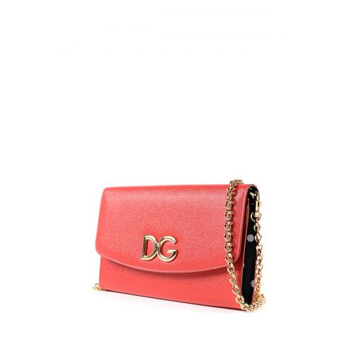  Dolce & Gabbana Red leather wallet clutch