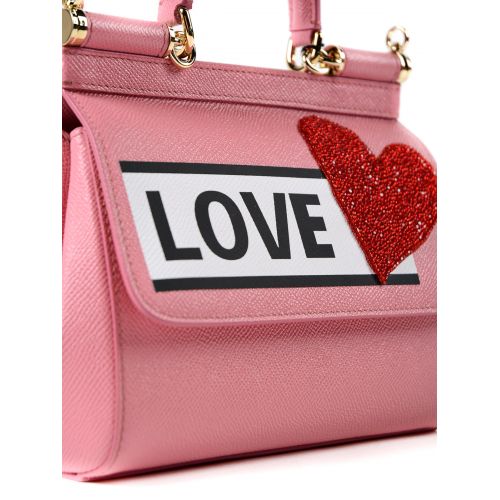  Dolce & Gabbana Sicily Love small pink leather bag