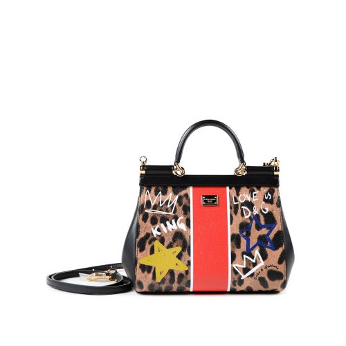  Dolce & Gabbana Sicily S graffiti Leo print bag