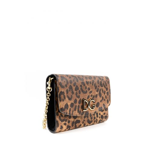  Dolce & Gabbana Leo print leather wallet bag