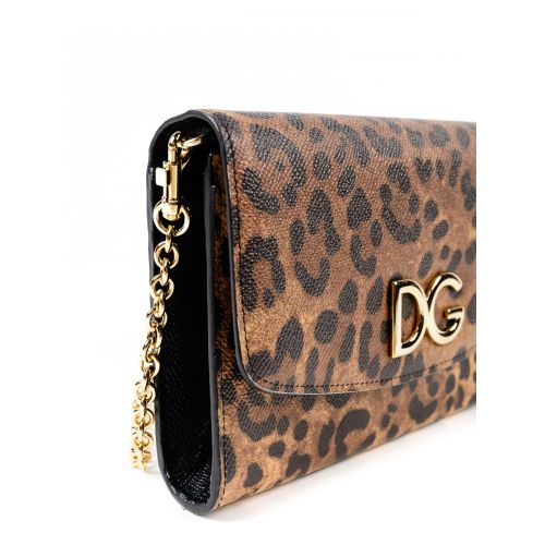  Dolce & Gabbana Leo print leather wallet bag