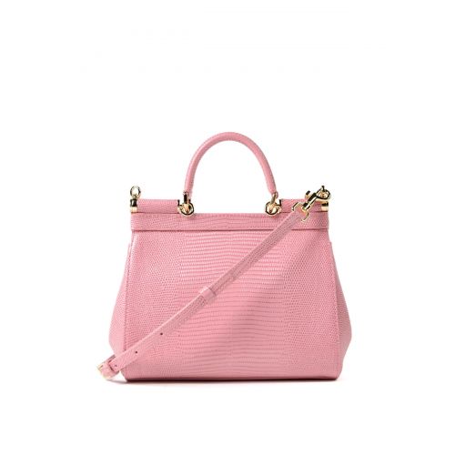  Dolce & Gabbana Sicily iguana print pink small bag