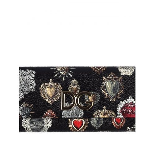  Dolce & Gabbana Heart print Dauphine leather wallet