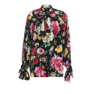 Dolce & Gabbana Bows detailed floral silk shirt