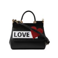 Dolce & Gabbana Sicily Love small black leather bag