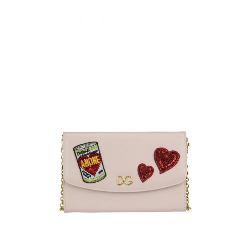  Dolce & Gabbana Can and heart patches wallet clutch