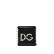 Dolce & Gabbana Crystal logo black patent crossbody