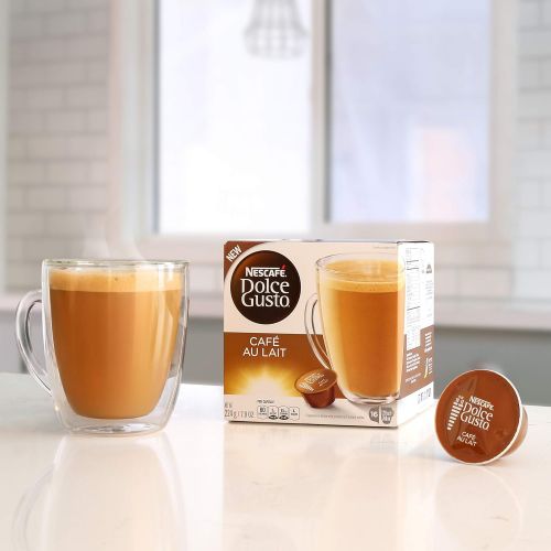  Dolce Gusto Nescafe Coffee Pods, Cafe Au Lait, 16 Count, Pack of 3