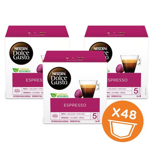  NESCAFEE Dolce Gusto Coffee Capsules Espresso 48 Single Serve Pods, (Makes 48 Cups) 48 Count