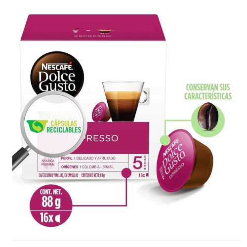  NESCAFEE Dolce Gusto Coffee Capsules Espresso 48 Single Serve Pods, (Makes 48 Cups) 48 Count