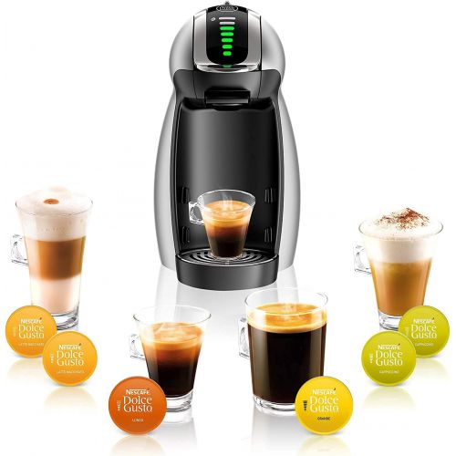  NESCAFEE Dolce Gusto Coffee Machine, Genio 2, Espresso, Cappuccino and Latte Pod Machine, Silver