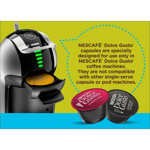  NESCAFEE Dolce Gusto Coffee Machine, Genio 2, Espresso, Cappuccino and Latte Pod Machine, Silver