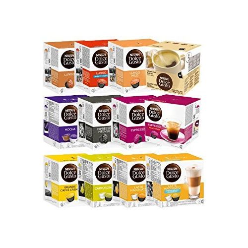 네스카페 Nescafe Dolce Gusto Capsules All-inclusive Set, 50 Capsules - Variety Pack - Gift Wrap Available!