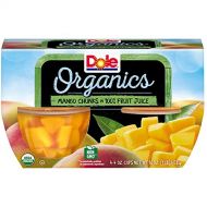 Dole Organic Mango Chunks in Juice, 4 Count Fruit Bowls (Pack of 6)
