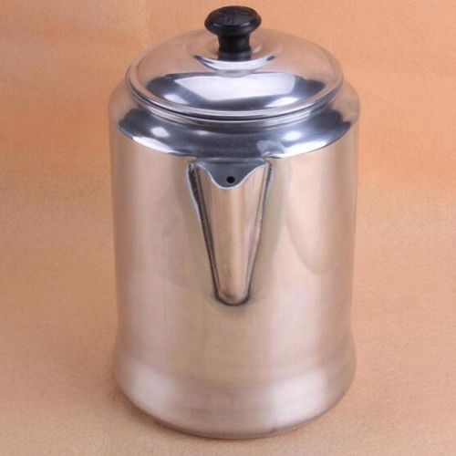  Dolity Aluminum Percolator Coffee Tea Pot Brewer Pot Espresso Maker Silver 3L