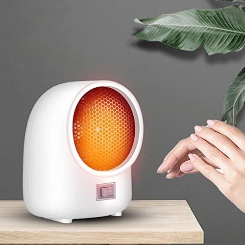  Dolity Portable Mini Space Heater 400W Electric Convection Heating Silent Compact Personal Fan for Indoors Bedroom Living Room Table - White