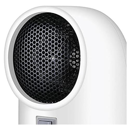  Dolity Portable Mini Space Heater 400W Electric Convection Heating Silent Compact Personal Fan for Indoors Bedroom Living Room Table - White