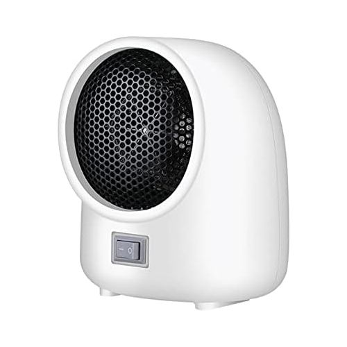  Dolity Portable Mini Space Heater 400W Electric Convection Heating Silent Compact Personal Fan for Indoors Bedroom Living Room Table - White