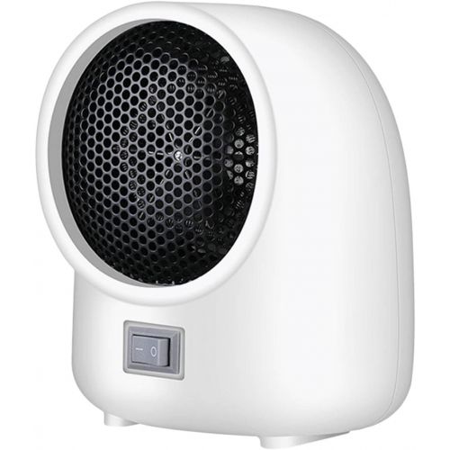  Dolity Portable Mini Space Heater 400W Electric Convection Heating Silent Compact Personal Fan for Indoors Bedroom Living Room Table - White