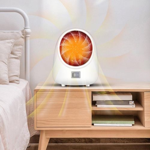  Dolity Portable Mini Space Heater 400W Electric Convection Heating Silent Compact Personal Fan for Indoors Bedroom Living Room Table - White