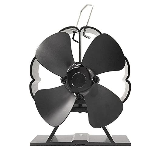  Dolity 4 Blades Heat Powered Stove Fireplace Fan for Home Room Wood Log Burning Stove Fireplace Circulating Warm Air Saving Fuel