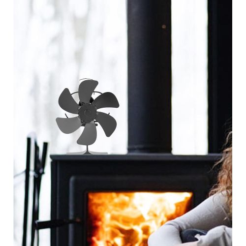  Dolity 6 Blades Heat Powered Stove Fireplace Fan for Home Wood Log Burning Fireplace Circulating Warm Air Saving Fuel Efficiently